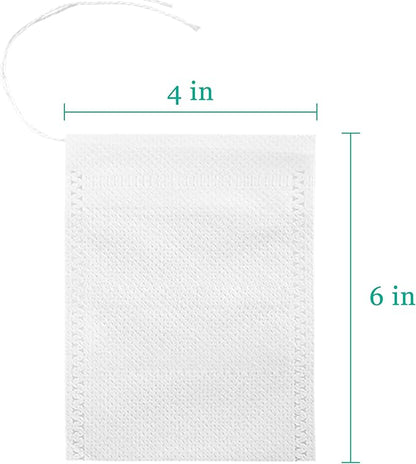 Yzurbu 200pcs 4''x6'' Cold Brew Coffee Filter Bags, No Mess Disposable Filter Bag with Drawstring for Coffee Grounds & Ice Tea