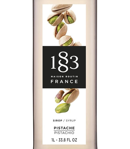 1883 Pistachio Syrup for Drinks – Premium French Flavoring Syrup, Made in France, 1 Liter Plastic Bottle – Perfect for Coffee, Lattes, Cocktails, and Desserts