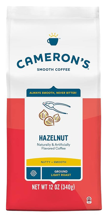 Cameron's Coffee Roasted Ground Coffee Bag, Flavored, Hazelnut, 12 Ounce