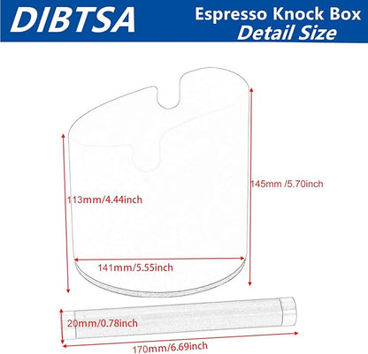 Coffee Knock Box, Espresso Knock Box Stainless Steel Espresso Machine Accessories with Removable Knock Bar and Non-Slip Base Coffee Grounds Container Bin, Large (White)