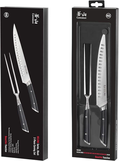 Cangshan HELENA Series German Steel Forged 2-Piece Carving Set (Black)