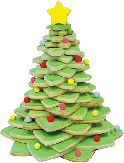 R&M International Star Tree Cookie Cutters to Make 3D Tree, 10-Piece Plastic Set