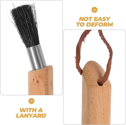 Artibetter Coffee Machine Cleaning Brush - Multi-Functional Wood and Bristle Brush for Thorough Espresso Grinder Maintenance