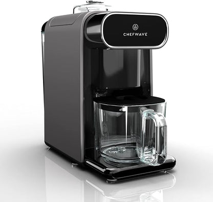 ChefWave Milkmade Non-Dairy Milk Maker (Black/Silver) with Handheld Milk Frother (2 Items)