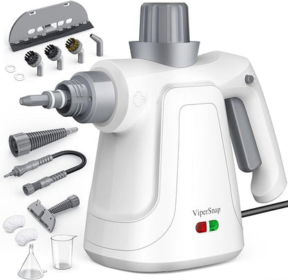 Steam Cleaner, 15.2OZ Hands-free Steamer for Cleaning with 14PCS Accessories & Safety Lock, Chemical-Free Pressurized Handheld Steam Cleaner for Home, Car, Furniture, Grease, Grout, Floor