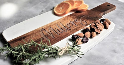 Personalized Marble and Wood Cutting Board Custom Cutting Board Charcuterie Board Christmas Anniversary Wedding Gift Bridal Shower Gift Engagement Gift Housewarming Gift
