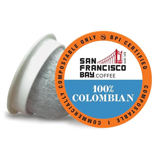 San Francisco Bay Compostable Coffee Pods - 100% Colombian (80 Ct) K Cup Compatible including Keurig 2.0, Medium Roast