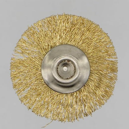 20PCS T-shaped Brass Wire Brushes - Metal Rust Removal, Cleaning, and Polishing - 22mm Diameter, 1/8″ (3mm) Shaft - Removes Burrs and Oxide Layer - Handles Rough Surfaces - Rotary Tool Accessories