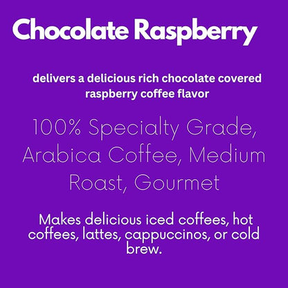 Sarasota Coffee Whole Bean Chocolate Raspberry | Medium Roast Gourmet Flavored Coffee Beans | Low Acid, Mold Free, Specialty Grade Bulk Coffee Beans | 5lb (80 oz)