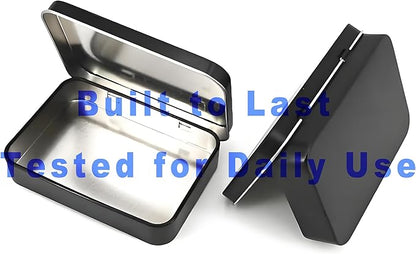 Small Metal Box With Lid-Cookie Tins Metal Tins With Lids Lens Wipes Storage Container Mini Portable Box,Empty Hinged Tin,For Organize Mint Candy Jar,Sewing Tools,DIY Gift Boxes(Black 20 Pcs)