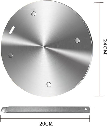 Heat Diffuser Plate, Grouarty Stainless Steel Cooking Induction Adapter Simmer Plate for Electric Gas Glass Cooktop Hob Ring, Induction Cooktop Converter Plate With Handle 9.45inch