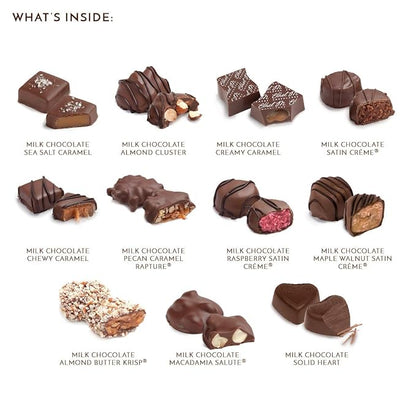 Ethel M Chocolates Premium Milk Chocolate Collection Chocolate Gift Box Candy Assortment, 24 Pieces of Creamy, Smooth and Rich Chocolate Gems