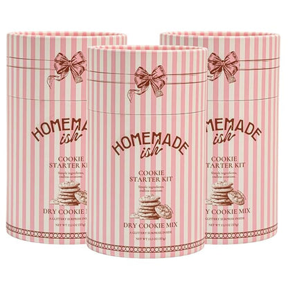 Homemade ish Dry Cookie Mix - Gourmet Dry Cookie Base with Edible Glitter - Kosher - No Artificial Ingredients - Fun DIY Gift for Beginners, Families & Hosts (3 Pack, Cookie Mix)