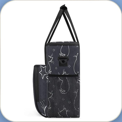 cat animal cartoon Coffee Maker Carring Bag Travel Carrying Storage Tote Bag Compatible with Keurig K-Mini or K-Mini Plus Portable Single Serve Coffee Brewer Case with Pockets for K-cup Pods
