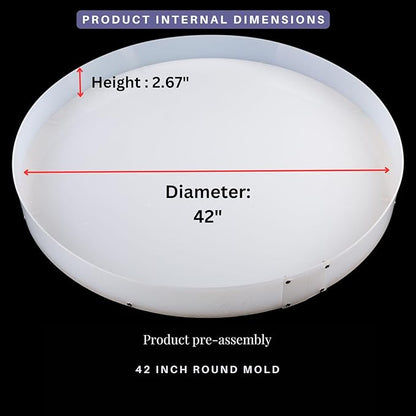 Resin Mold Large Round Deep -Kalinta 42inch Reusable Epoxy Round Molds for Resin Clock, Serving Tray Board, End Table，Floral Preservation Bouquet