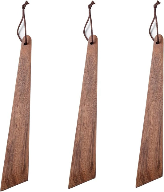 Muso Wood 9.8" Acacia Wood Spatula for Cooking, Small Wood Flipper, Non-Stick Spatula Set, Multi-Purpose Spatulas for Flipping, Serving, Scraping & Turning (Set of 3)