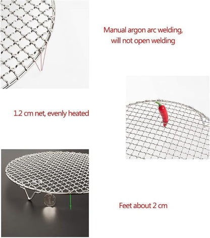 Versatile Round 304 Stainless Steel Cooling Rack Baking,Heat Resistant Rust Proof Sturdy Durable Dia 7"