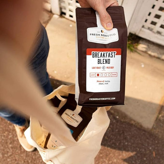 Fresh Roasted Coffee, Breakfast Blend, 2 lb (32 oz), Light Roast, Kosher, Ground 2 Pound (Pack of 1)