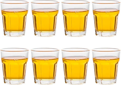 8 Piece Shot Glasses Set 50ML/1.5oz.Small Espresso and LiquorGlasses for Whiskey TequilaVodka, Thick Glass Cups forPotter Style Cocktails Bar Party