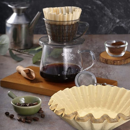 Extra Large Coffee Filters 12, 13, 14, 15, 16 Cup Basket for Commercial, Domestic Coffee Maker Extra High Extra Wide, Anti ground, Flattened Diameter 9.75" (200)
