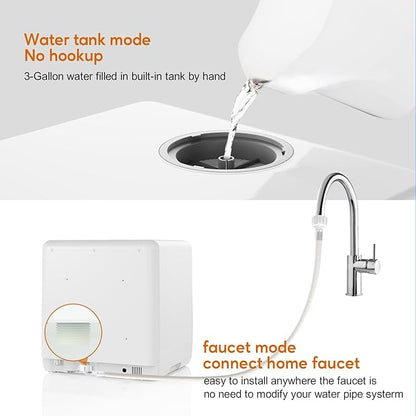 Countertop Mini Portable Dishwasher Tabletop Small Dishwasher with 5L Built-in Water Tank No HookupNeeded, Baby Care & Air-Drying Function，3 Place Set Capacity for Apartments Dorms Camping RVs