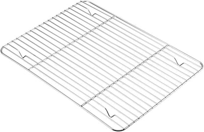 TeamFar Baking Sheet with Rack Set, Stainless Steel Baking Pan Tray Cookie Sheet with Cooling Rack, Non Toxic & Healthy, Easy Clean & Dishwasher Safe