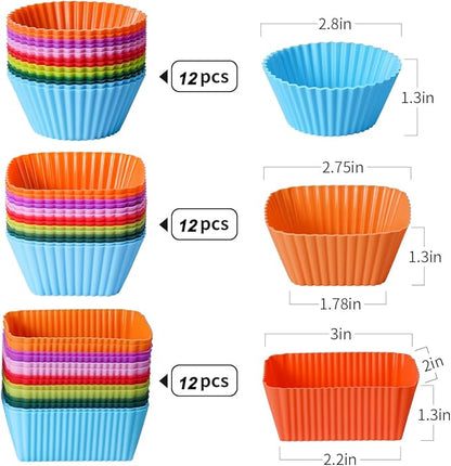 Silicone Lunch Box Dividers, 46 Pcs Bento Bundle Lunch Box Kit for Kids Lunch Accessories, BPA Free, Dishwasher Safe