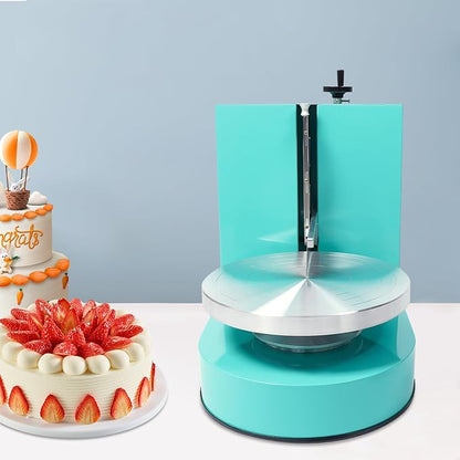 Cake Decorating Machine, 200W Electric Cake Cream Spreading Coating Machine with Adjustable Scraper, Turntable Cake Frosting Smoother, for 4-12in Cake, 60-320RPM (Green)
