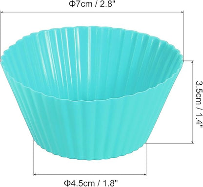 uxcell 36Pcs Silicone Cupcake Liners, Non-Stick Baking Cups, for Cooking Eggs, Baking Muffins and Make a Cake(Mint Green)