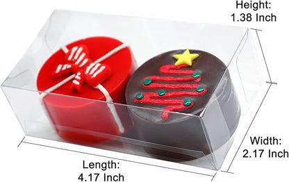 100pcs Clear Macaron Boxes 4.17" x 2.17" x 1.38" Chocolate Covered Ore Boxes Clear Favor Box Treat Pastry Box for Christmas Birthday Wedding