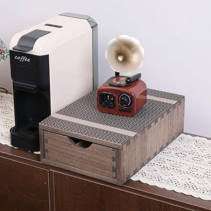 Coffee Pod Holders 1-Layer 1-Drawer Dark Brown (CF1D1C-DK)