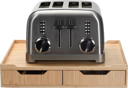 Mobilevision Bamboo Drawer & Large Sliding Tray for K-Cup & Espresso Pod Storage Organize Coffee Maker & countertop appliances for Kitchen & Office Break Rooms