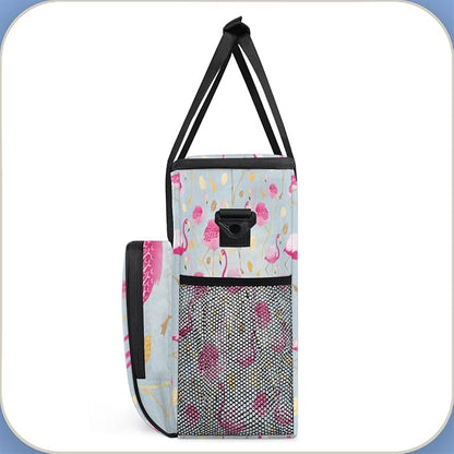 Animal Pink Flamingos Coffee Maker Carring Bag Travel Storage Tote Bag Compatible with Keurig K-Mini or K-Mini Plus Portable Single Serve Coffee Brewer Case with Pockets for K-cup Pods