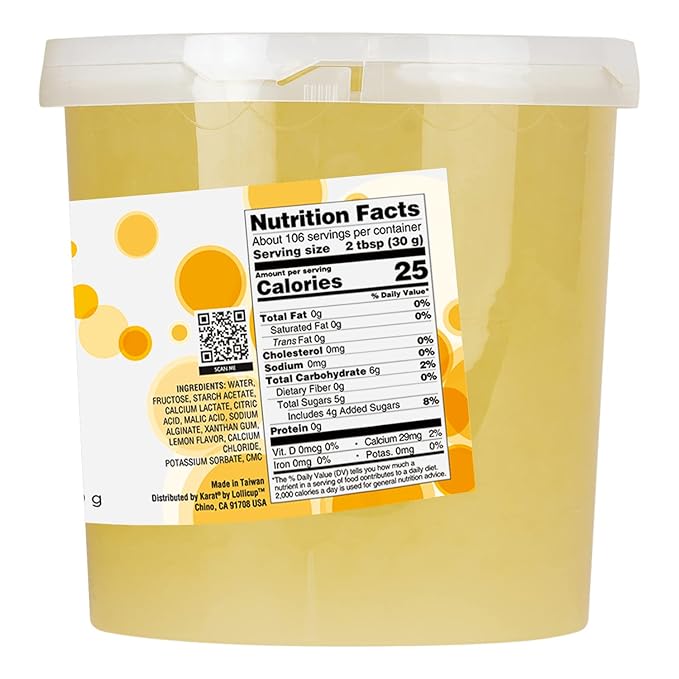 Tea Zone 7 lbs Lemon Popping Pearls