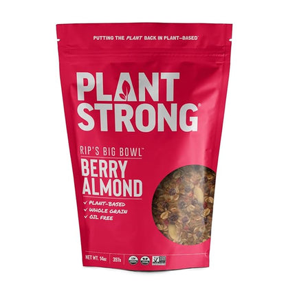 Rip's Big Bowl - PLANTSTRONG Berry Almond Cereal (6-Pack) Non-GMO Whole-Grain Plant-Based Oil Free Pack of 6 x 14oz Bags