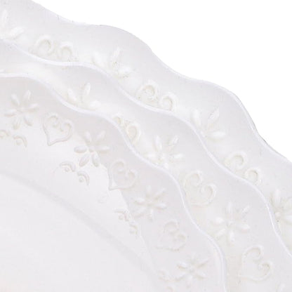 Tosnail 3-Pack 3-Tiers White Plastic Cupcake Stand, Dessert Serving Trays, Party Serving Tray Fruit Pastry Holders Catering Tray for Wedding, Party, Gathering - Round with Gold Rod
