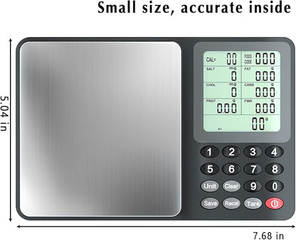 Fuzion Nutrition Food Scale, Digital Food Scale for Weight Loss, Calculating Food Facts, Macro, Calorie, Meal Prep, Portion Control, Stainless Steel