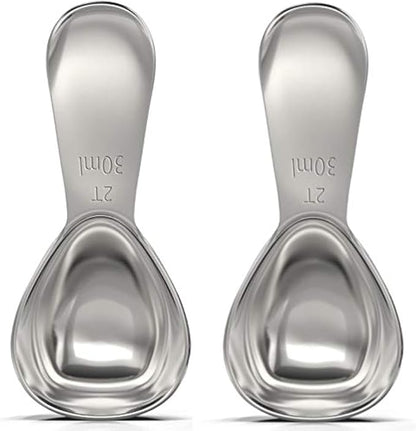 BALCI - Stainless Steel Coffee Scoop Set (2&2 Tablespoon, 30ml and 30ml) Exact Measuring Spoons for Coffee, Tea, Sugar, Flour and More! …