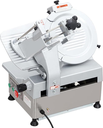 Commercial Dual Motor Meat Slicer 180W+370W | 12" Carbon Steel Blade, 0-7mm Adjustable - For Deli, Restaurant & Home Use