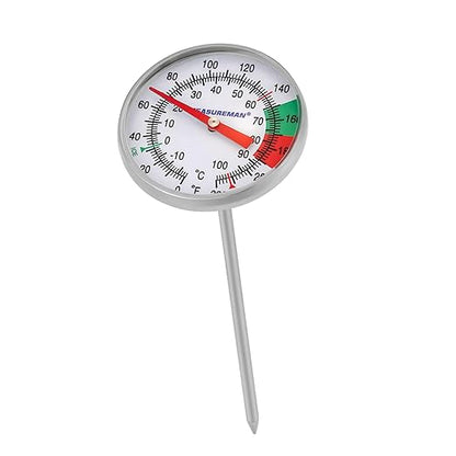 MEASUREMAN Instand Read 2” Dial 0~220℉/℃，Milk Thermometer，Milk Foam，Coffee Drinks Thermometer（2Pack）