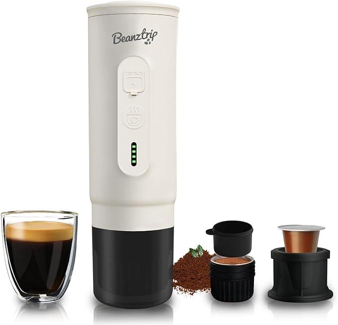 H02 PRO Portable Espresso Maker, Electric Coffee Machine for Travel, Espresso Machine Fits Ground Coffee & NS Capsule, 20Bar Mini Coffee Maker with Self-Heating, for Camping, Hiking, Office