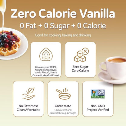 ALTist Allulose Syrup Sweetener – Zero Calorie Liquid Sugar Alternative, Keto, Vegan, Non-GMO, Plant-Based | 1:1 Sugar Replacement, No Net Carbs, Zero Fat, 17.7 fl oz x 2 Bottle - Vanilla
