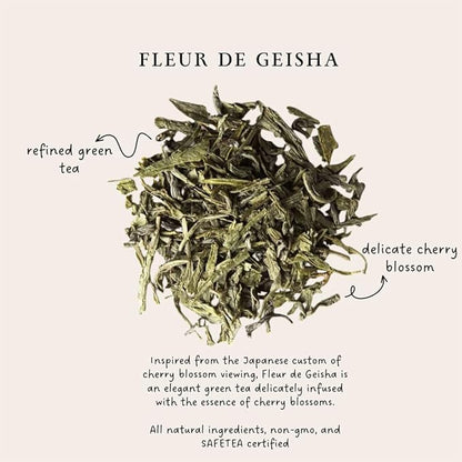 Palais des Thés - Geisha Flower - Green Tea & Cherry Blossom- 3.5oz Loose Leaf Metal Gift Tin, Serves 20-25 Cups