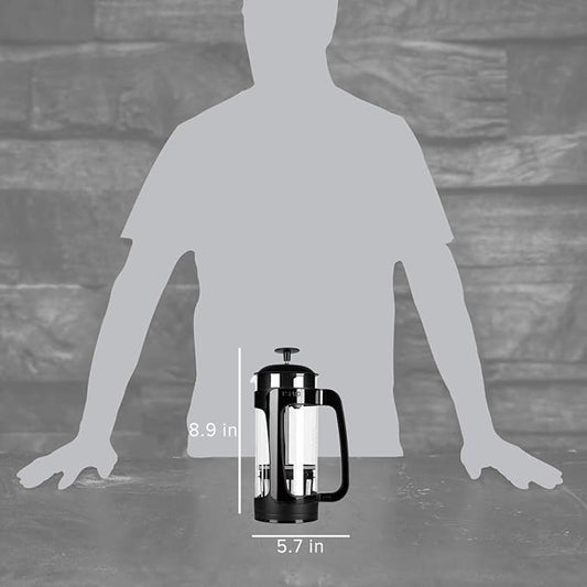 ESPRO - P3 French Press Coffee Maker – Patented Double Microfilter for Sludge and Grit Free Coffee, Black, 18 oz