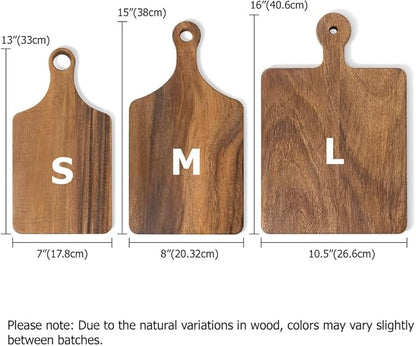 callie Personalized Cutting Board with Monogrammed Name, Wooden Kitchen Chopping Boards with Handle, Reversible Engraved Serving Tray, Housewarming Gifts for Family