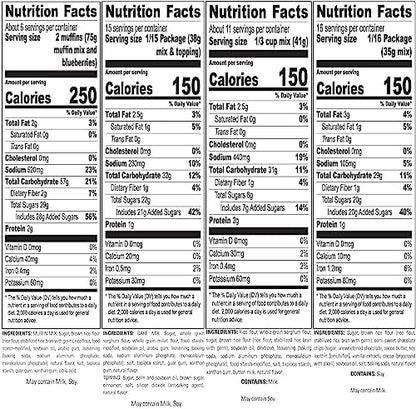 Krusteaz Gluten Free Mix Variety Pack: Blueberry Muffin, Cinnamon Crumb Cake, Double Chocolate Brownie and Pancake Mix (Bundle of 4)
