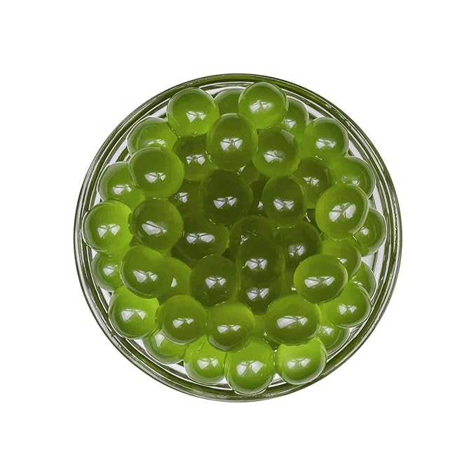 Tea Zone [7 Pounds] Green Apple Popping Pearls for Boba Tea Beverages, Sweets, Ice Cream Topping | B2060