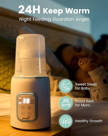 GROWNSY Bottle Warmer, 8-in-1 Fast Baby Milk Warmer with Timer for Breastmilk or Formula, Accurate Temperature Control, Multifunctional Baby Bottle Warmers for All Bottles- Blue