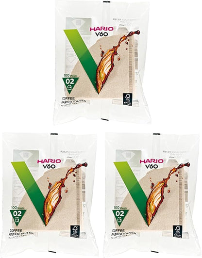 Hario V60 Paper Coffee Filter, Size 02, Natural, 300ct