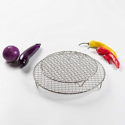 Versatile Round 304 Stainless Steel Cooling Rack Baking,Heat Resistant Rust Proof Sturdy Durable Dia 13"